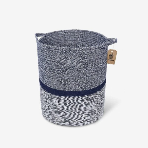 Navy Woven Storage Basket with Handles