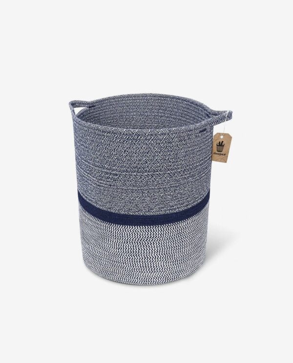 Navy Woven Storage Basket with Handles
