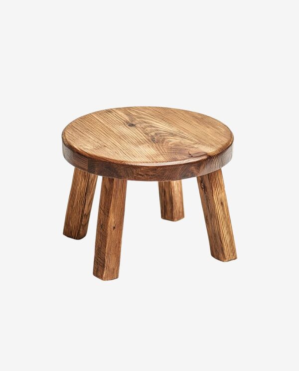 Second image of Rustic Wooden Stool with Three Legs
