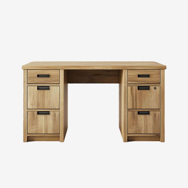 Functional Wooden Desk with Storage