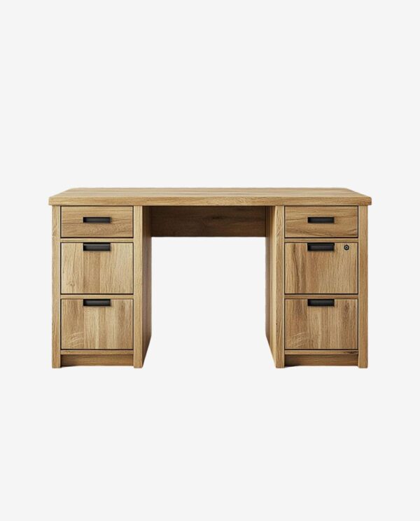 Functional Wooden Desk with Storage