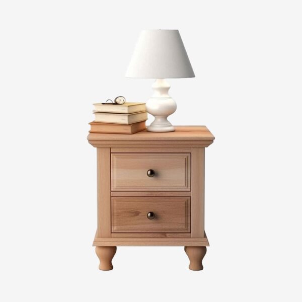 Chic Nightstand with Lamp and Books