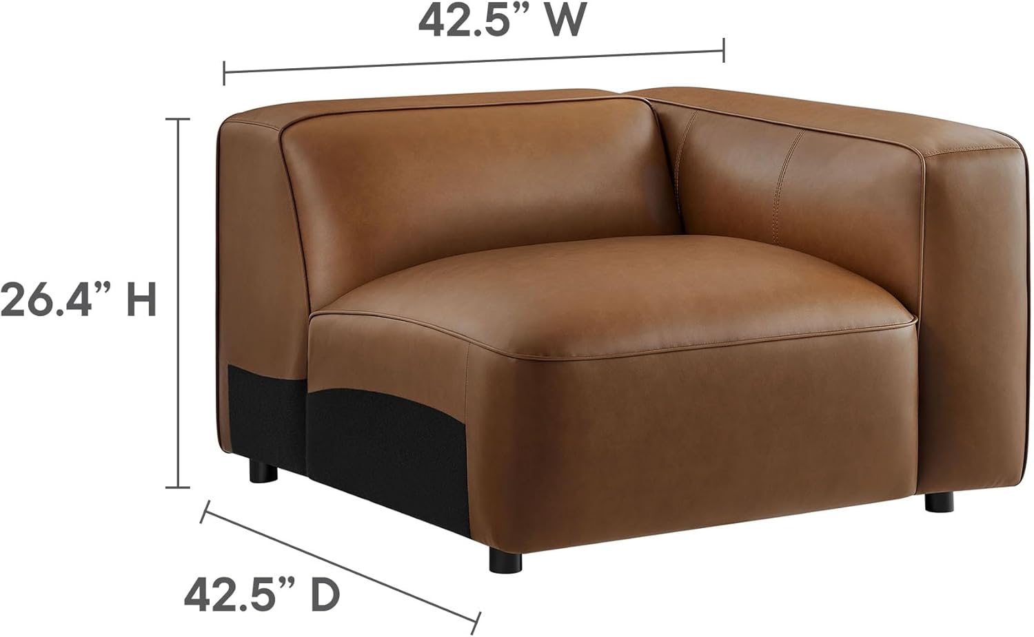 Second image of Modway Leather Modular U-Shaped Sectional Sofa with Ottoman & Coffee Table